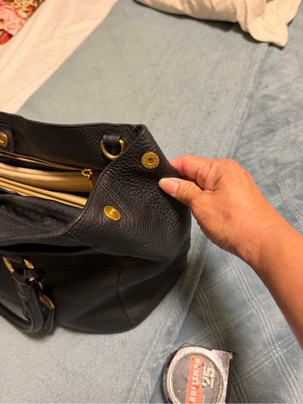 Prada Black Pebbled Leather Top-Handle Tote with Gold Hardware - Picture 11 of 11
